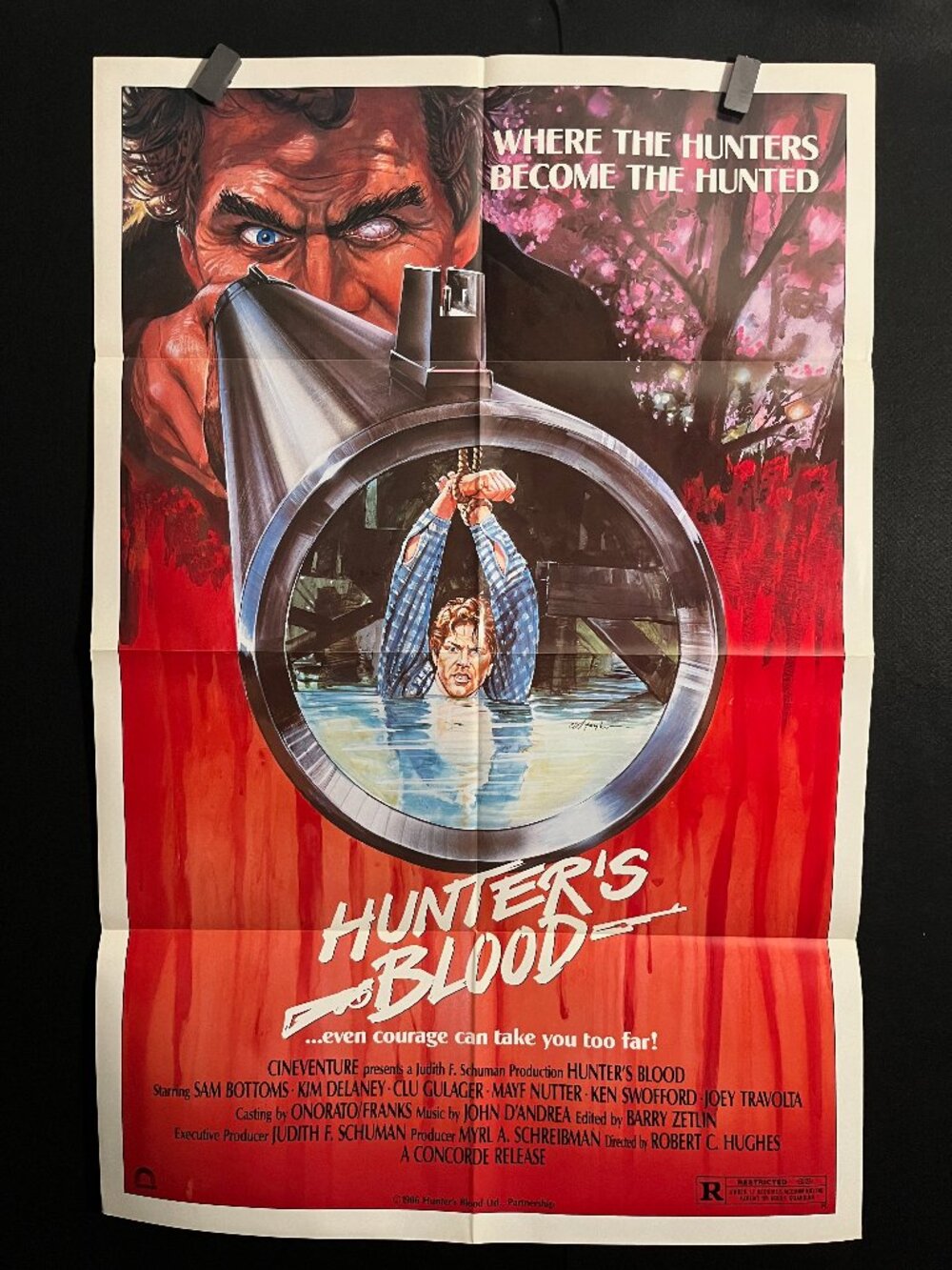 Hunter's Blood 1986 One Sheet Movie Poster NRA Shotgun Horror Camping Gun